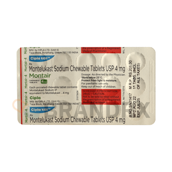 Montair Chewable 4 mg Cipla - Imagen 4