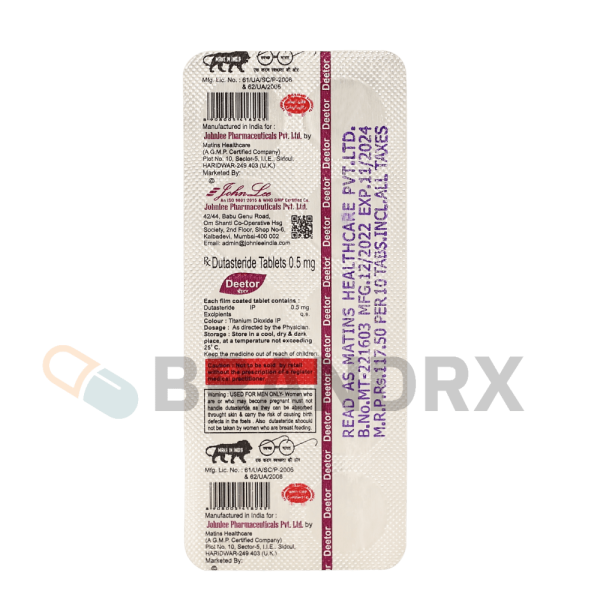 Deetor 0.5 mg Johnlee Pharmaceuticals - Imagen 4